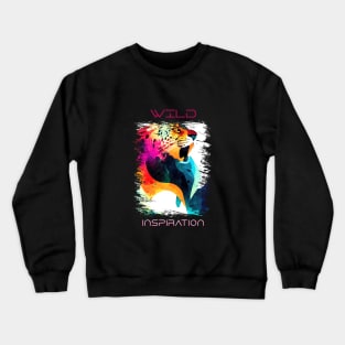 Jaguar Wild Nature Animal Colors Art Painting Crewneck Sweatshirt